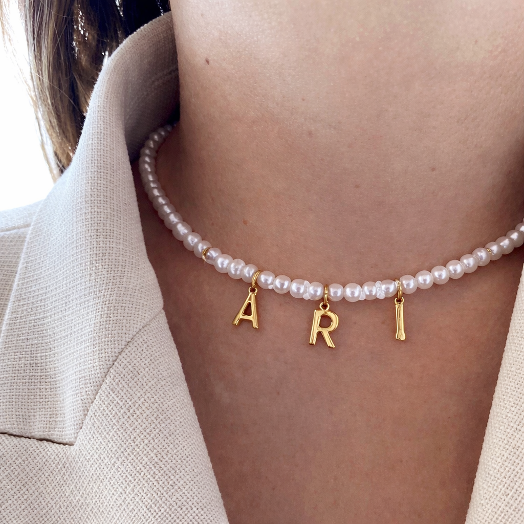 Personalized Pearl Name Necklace