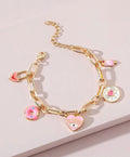 Trendy Pink & Gold Charm Bracelet