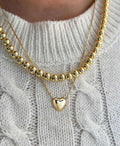 Gold Layered Heart Necklace Set